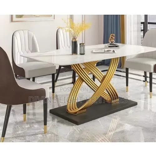 6 Seater Imported Marble Dining Set - 1