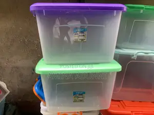 30L Multipurpose Large Plastic Storage Box with Colored Lid