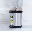 Drum Shaped Pedal Bin - Imitation Stainless Steel - 2