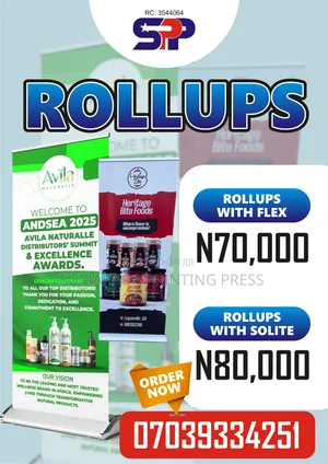 Roll Up Banners: Standard Flex & Premium Solite (Zana + Bugawa)