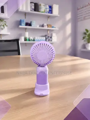 Mini Handheld USB Fan with Fancy Stickers - Purple