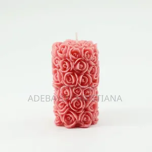 Cylindrical Roses Scented Candle - Lavender Scent