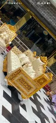 Original Gold Chair Set tare da Center Table & Stools - 2