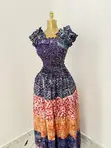 Adire 2 Piece Maxi Skirt & Smoky Top Set - 4
