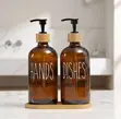 Round Glass Soap Dispenser - Black & White - 2