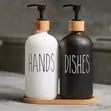 Round Glass Soap Dispenser - Black & White - 3