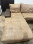 Home Interiors L-Shape Sofa - Brown Leather - 2