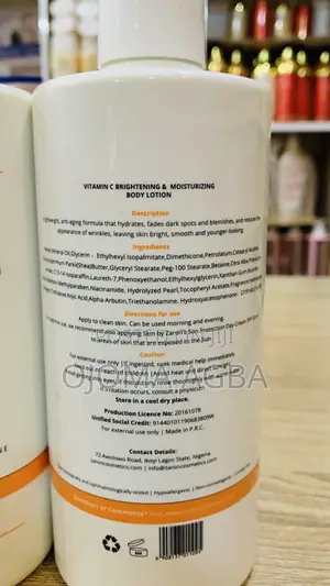 Skin by Zaron Vitamin C Brightening & Moisturizing Body Lotion