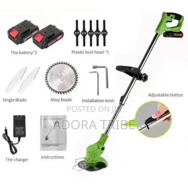 Speed Mower Rechargeable Cordless Grass Trimmer - 2 Batteries - 1