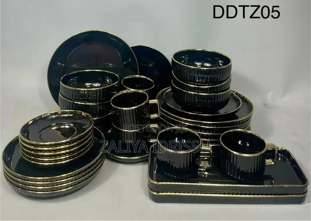 DDTZ05 32pcs Luxury Gold-Rimmed Dinner Set - 1