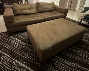 Brown Turkish Chair and Ottoman