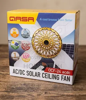 QASA 24-Inch AC/DC Solar Fan Mai Remote