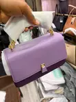 Chris Bella Small Handbag - Purple Genuine Leather - 2