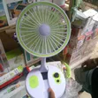 GE Rechargeable Table Fan - White/Green - 1