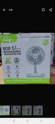 GE Rechargeable Table Fan - White/Green - 2