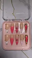 Handmade Luxury Press-On Nails - Medium Stiletto Long - 1