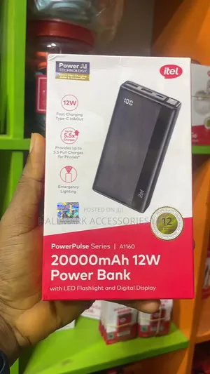 Itel 20000mAh Power Bank - Black
