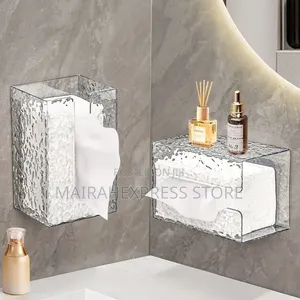 2pcs Wall Mounted Acrylic Tissue Rack