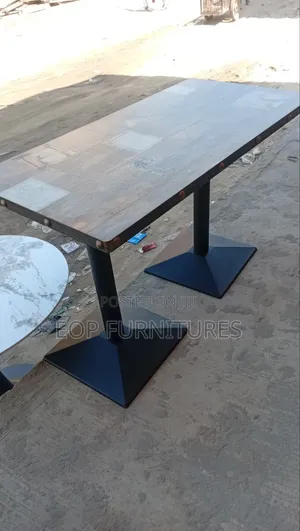 Restaurant Table - Solid Wood, Metal Legs