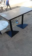 Restaurant Table - Solid Wood, Metal Legs - 2