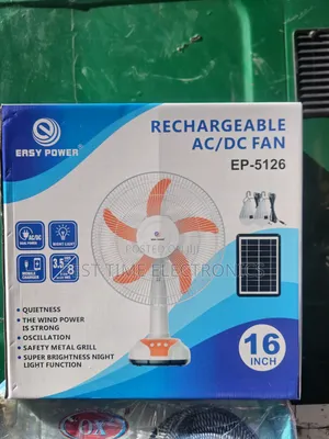 16" Easy Power Fan Mai Sake Yin Caji Ta Hanyar Rana