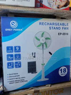 Easy Power 18" Fan Mai Sake Yin Baturi Da Hasken Rana