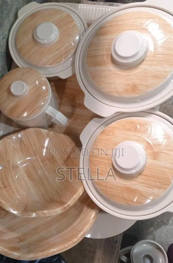 Kitchen Ceramic Plate - Wooden Pattern Dinner Set - 1