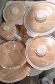 Kitchen Ceramic Plate - Wooden Pattern Dinner Set - 1