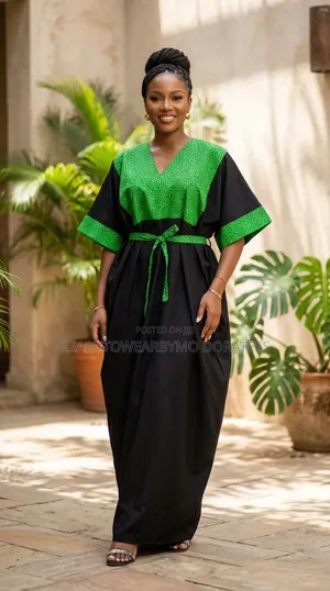 Brand New 4F Jalabiya - Green & Black