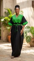 Brand New 4F Jalabiya - Green & Black - 1