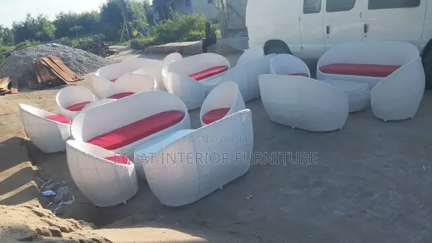 Coconut White 7-Seater Outdoor Set - 1