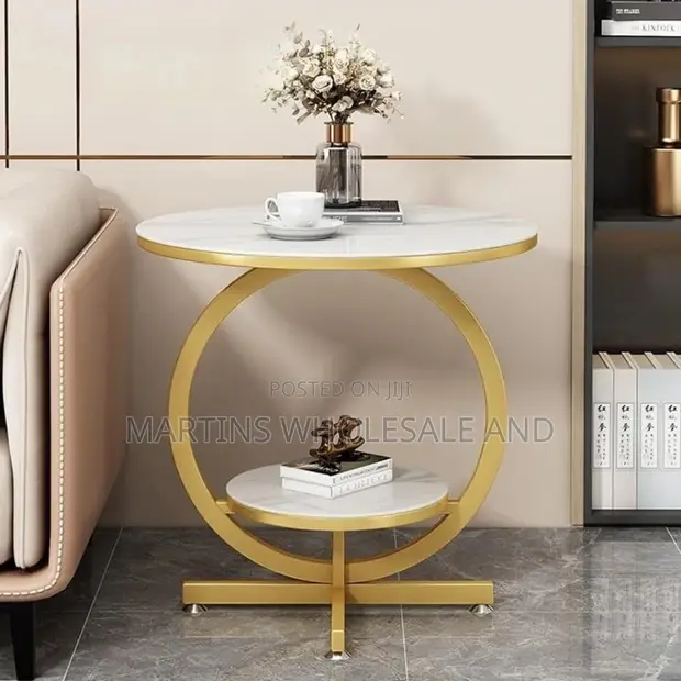 Two-Tier Nordic Side Table mai Zoben Zinariya - 1