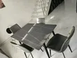 Square Marble Dining Table + 4 Grey Chairs - 1