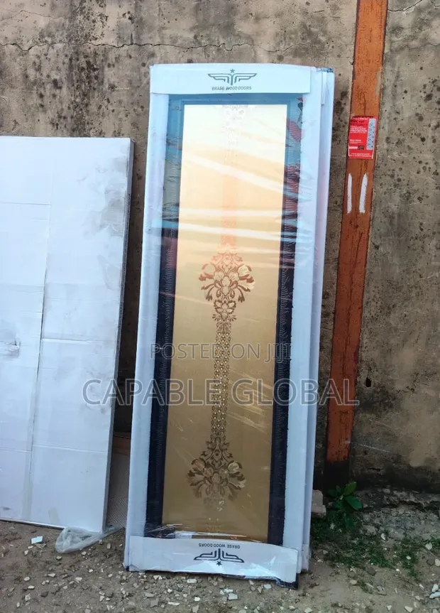 Premium Gold Pattern Glass Door - 1