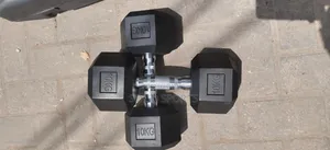 Hexagon Dumbbells 10kg - Asali, Biya a Kai