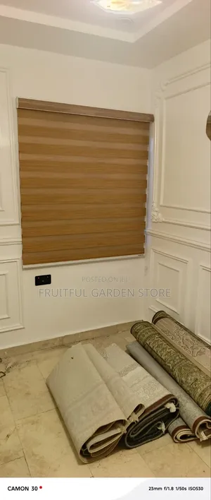 Premium Zebra Day and Night Blind - Wooden Brown