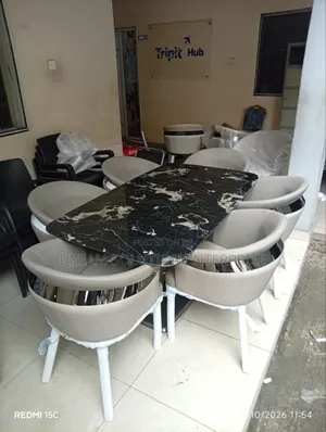 Beautiful Dining Table with 6 Chairs (Marble Top)