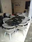 Kyakkyawar Dining Table Mai Kujeru 6 (Marble Top) - 1