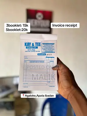 Invoice Receipt Booklet Printing - A5, 50 Sheets, Duplicate