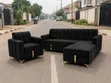 Ingantacciyar Sofa Mai Siffar L-Shape Baƙar Fata - Sabuwa - 1