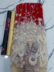 Luxury Beaded Lace Fabric - 5 Yards - 2
