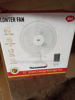Itel 12-Inch Dual Power Fan with Mobile Charging