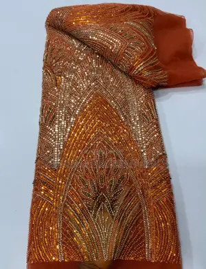 Beaded Lace Fabric - 5 Yards