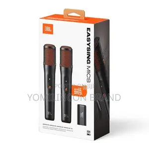 JBL EasySing Mics - Tauraron Bidiyo Biyu Mara Igiyar & Cire Muryar AI (Baki)