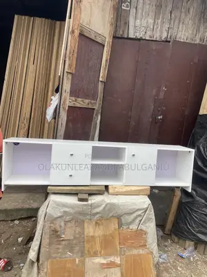 Quality TV Console with Drawers - White