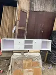 Quality TV Console with Drawers - White - 2