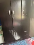 3-Door Wardrobe - Black - 2