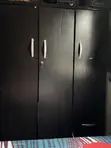 3-Door Wardrobe - Black - 5