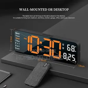 Rectangular LED Digital Wall Clock da Remote