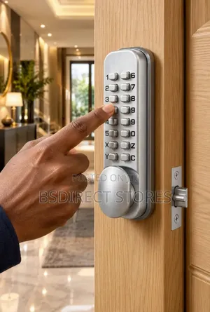 Yale Push Button Door Lock - Chrome, Hold Open Function